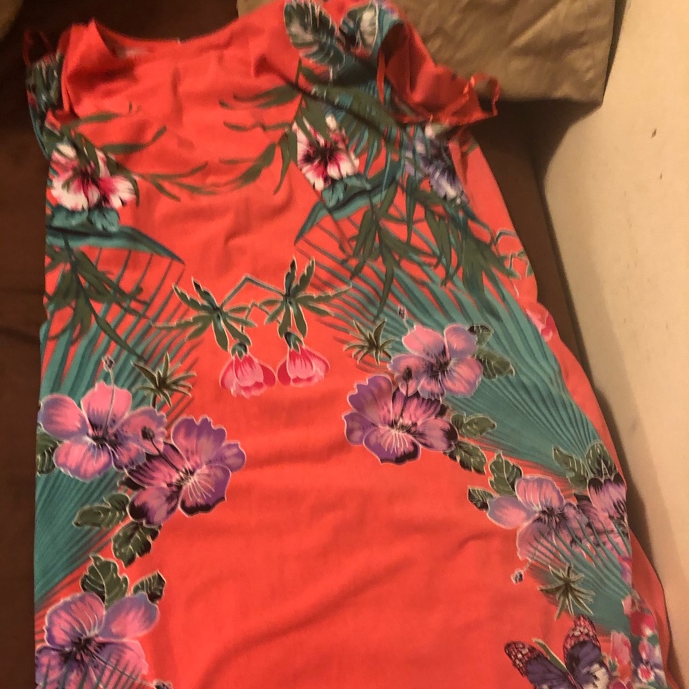 Pretty coral and floral dress